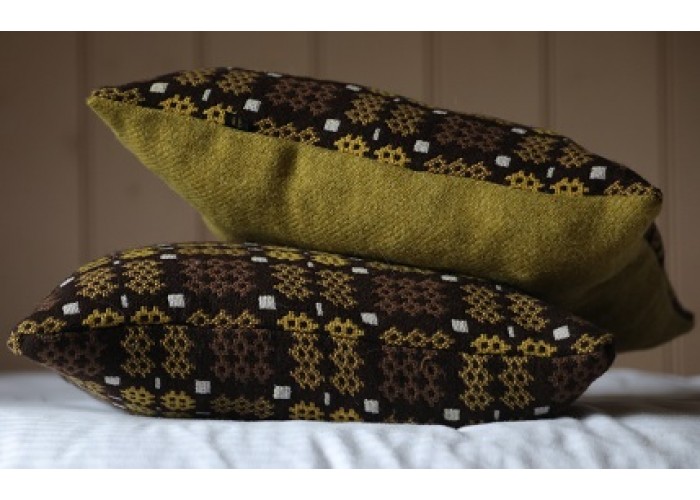 Chocolate & Mustard Tapestry cushions CZ89