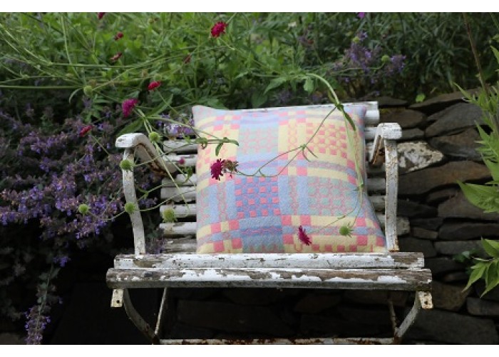 Rose Pink , Pastel Blue & Yellow Elfed Mill cushions CZ90