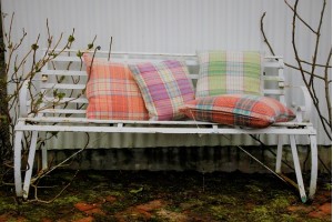 Pure wool pastel plaid cushions. Wernant Mill CZ75