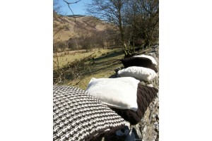 Welsh Mountain wool cushion.  Carmarthenshire Herringbone