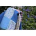 Hand knitted Bluebell patchwork throw GS64 - 