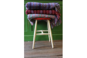 Welsh Lambswool Tapestry Blanket in bright contemporary colours  TBN45